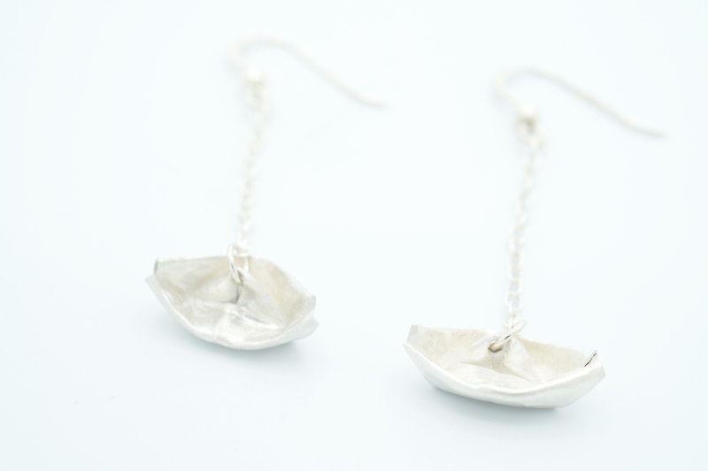 The Sailboat Origami silver 99.9 - Earrings & Clip-ons - Silver Silver