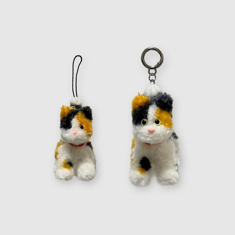 t. calico cat keyring - 鑰匙圈/鑰匙包 - 壓克力 灰色