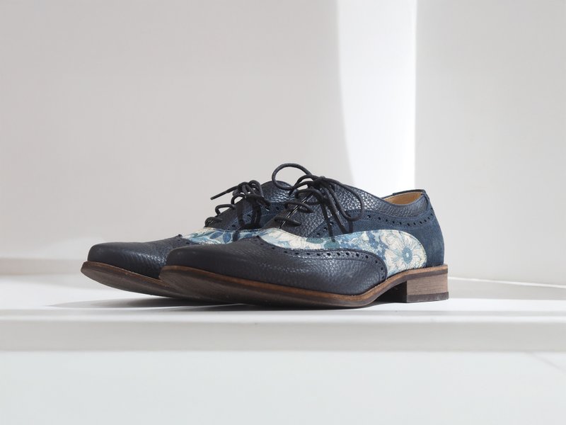 展示品出清 - 愛花牛津鞋 Eu42# for men - 男牛津鞋/樂福鞋 - 真皮 藍色