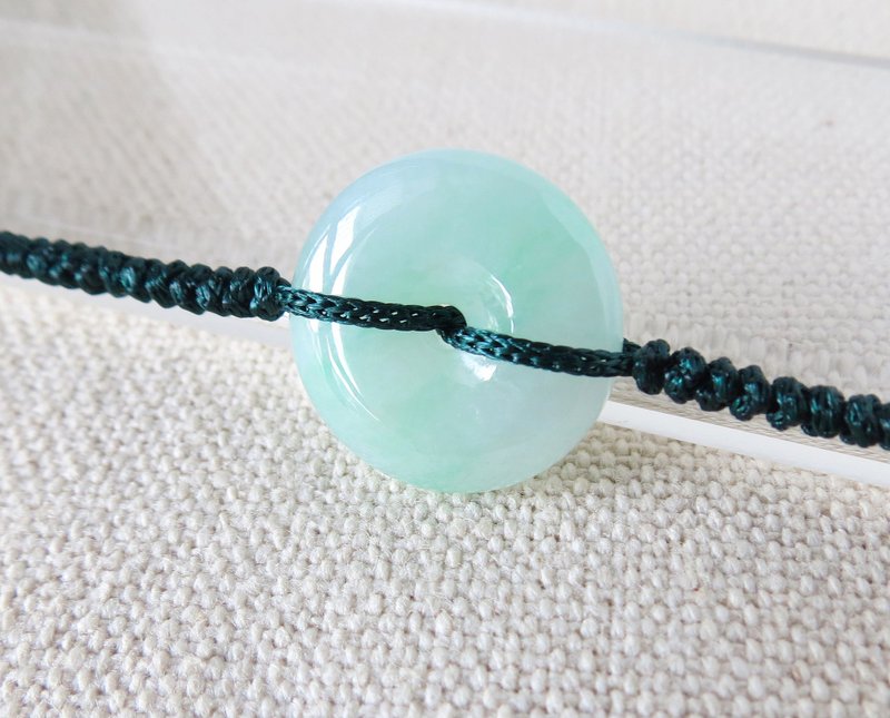 本命年【歲歲平安】冰飄花平安扣翡翠絲光編織手鍊*SW25*招財開運 - 手鍊/手環 - 寶石 多色