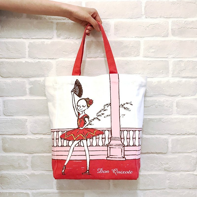 Yi Zhi's Ballet | Don Quixote Classic Tote Handbag Side Backpack - Messenger Bags & Sling Bags - Cotton & Hemp Red