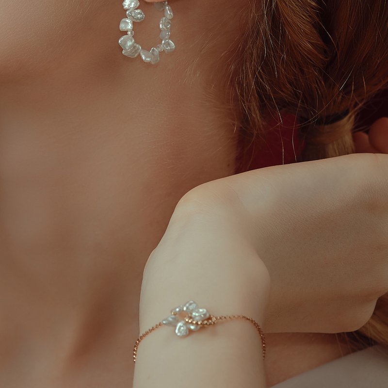 玫瑰金小蒼蘭手鍊 Freesia Bracelet  女生禮物 情人禮物 - 手鍊/手環 - 其他金屬 粉紅色
