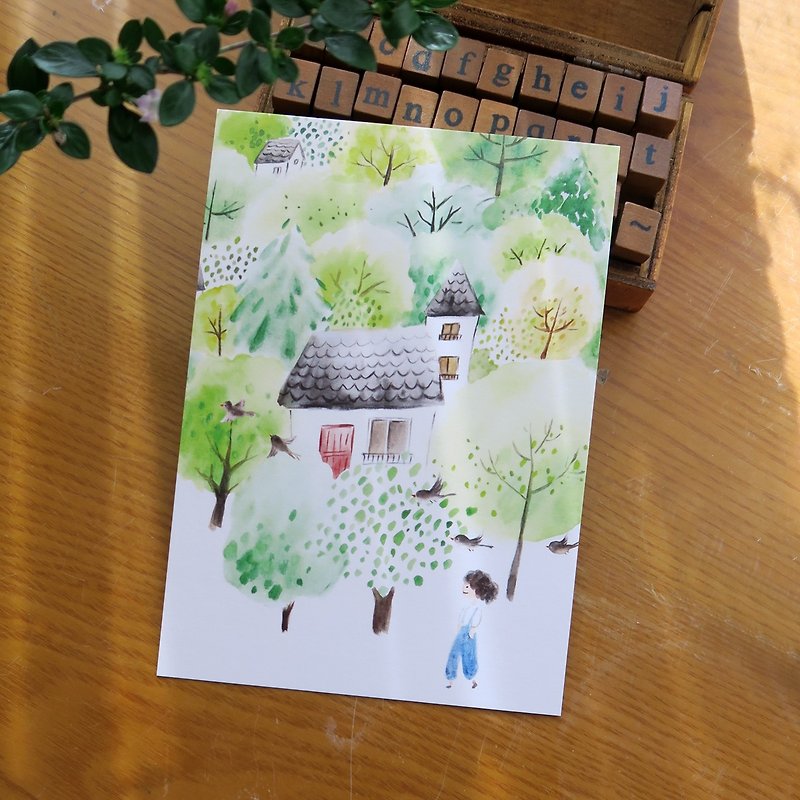 Mori no House postcard - Cards & Postcards - Paper Green
