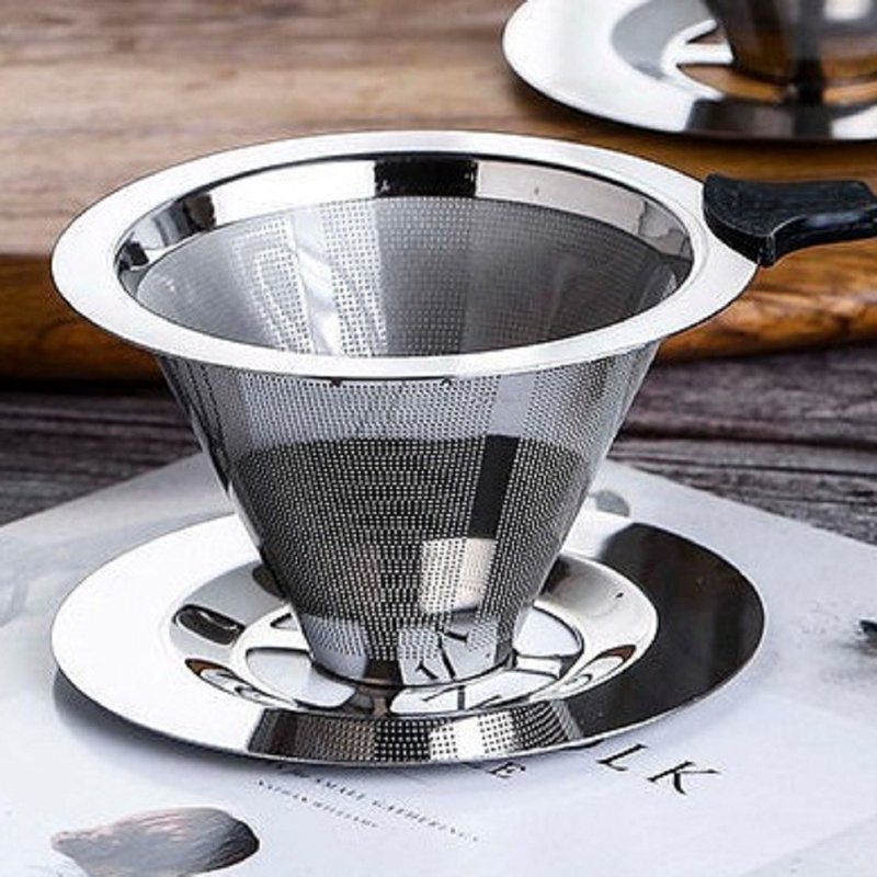 GELLIS 厚み28.5% 11.35cm シングルホール分流 300メッシュ ペーパーレス 火傷防止 304 二層コーヒーフィルター - その他 - ステンレススチール シルバー