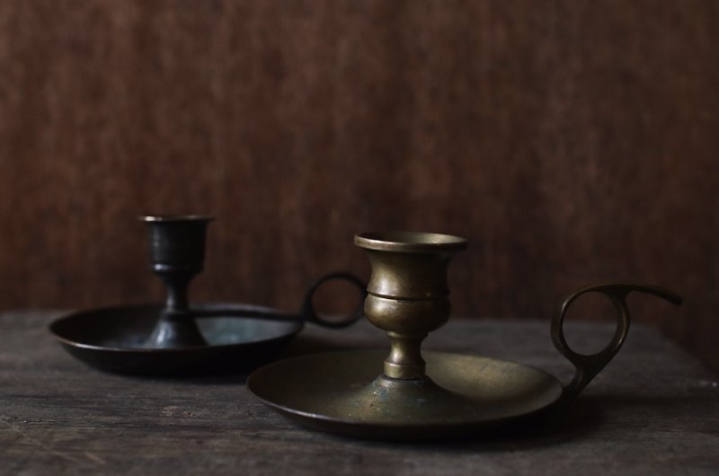 初期の銅製ローソク足_プレーンヌードル - キャンドル・燭台 - 銅・真鍮 ブラウン