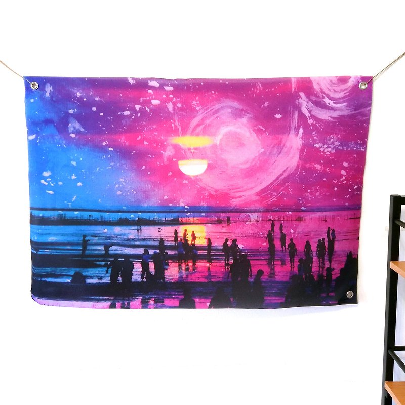 Wall cloth mantle sunset sky - Wall Décor - Other Materials Purple