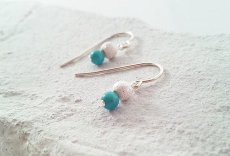 Powder snow ☆ natural Stone· SV earrings / Clip-On - Earrings & Clip-ons - Other Metals 