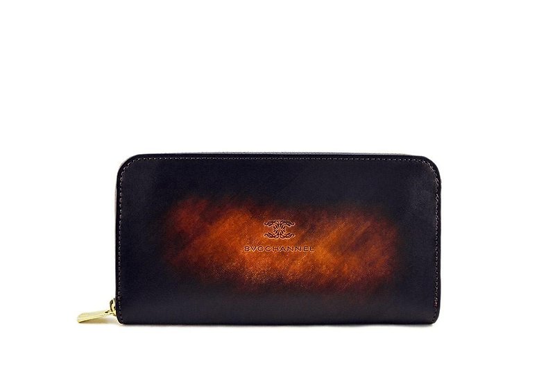 ACROMO Brown Zip Around Wallet - กระเป๋าสตางค์ - หนังแท้ สีนำ้ตาล