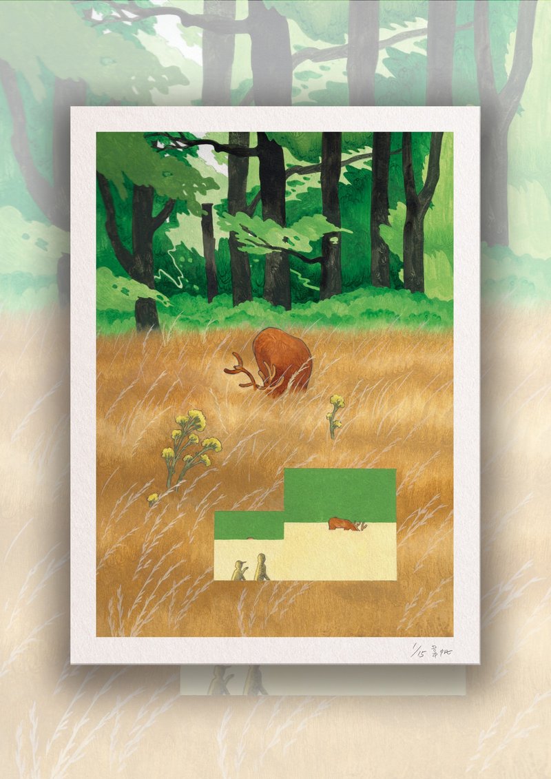 藝術微噴複製圖 | 【尋鹿】 - 海報/掛畫 - 紙 綠色