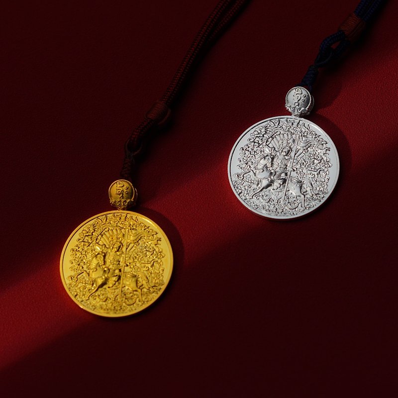 King Gesar sterling silver tag - Necklaces - Precious Metals Multicolor