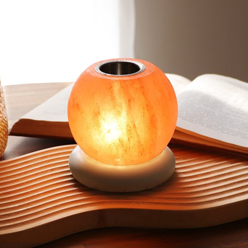 Small essential oil lamp I Small rose ball I Various bases I Yoga, SPA space I Salt lamp - โคมไฟ - วัสดุอื่นๆ สีส้ม