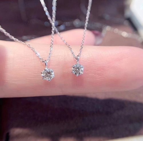 Platinum diamond necklace made in Japan PT900/PT850 (8 points/10 points/20  points/30 points) classic six claws