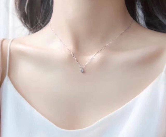 Japanese-made platinum diamond necklace PT900/PT850 (8 minutes/10