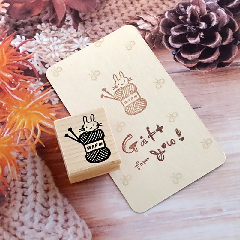 はんこどり ラバースタンプ 毛糸うさぎ 縦25mm×横19.2mm - 印鑑・スタンプ - ゴム 