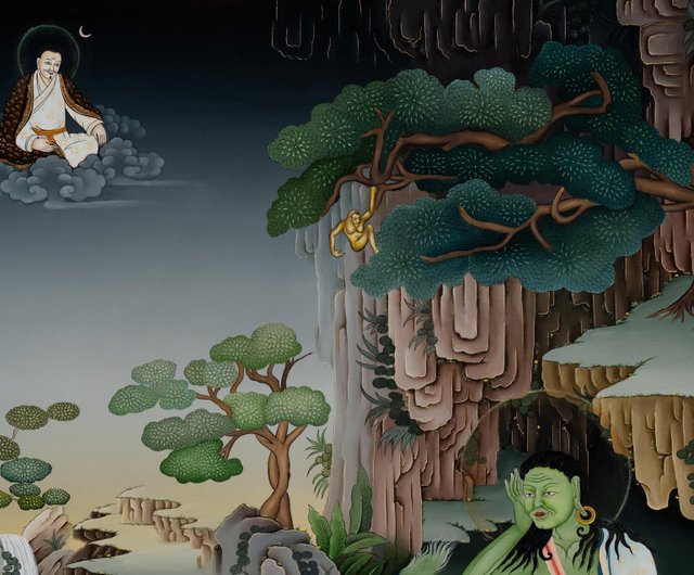 古美術 飾り チベットタンカ 仏像文化 火神水神 極樂世界 大鎮座
