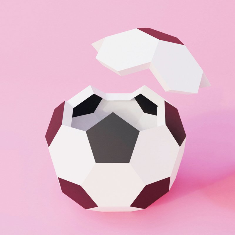 DIY Paper Soccer Ball Box 3D Papercraft PDF - 手工藝教學/工具書 - 其他材質 