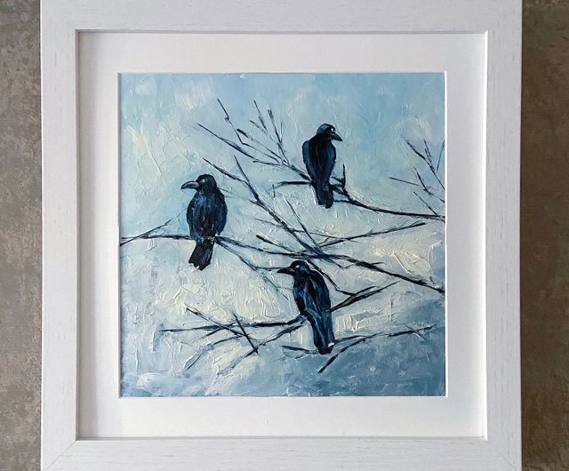 黒いカラス レイブンズ 鳥の絵 烏鴉鳥高画質 抽象芸術 油絵