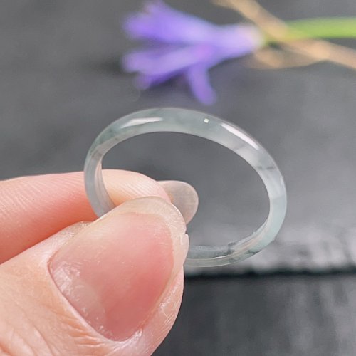 瓔珞珠寶盒 E.L.Jewelry Box 【求‧緣】冰種烏雞翡翠戒指戒圈 | 國際16圍 |天然緬甸玉翡翠A貨