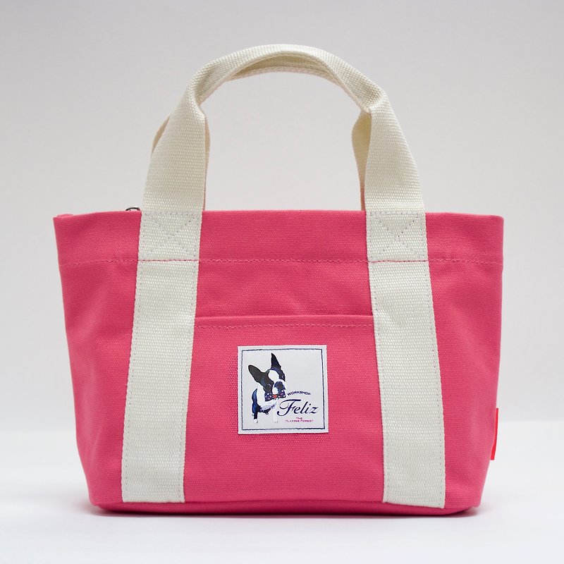 [ Feliz ] Waterproof Canvas Mini Bag (Red) - กระเป๋าถือ - ผ้าฝ้าย/ผ้าลินิน สีแดง