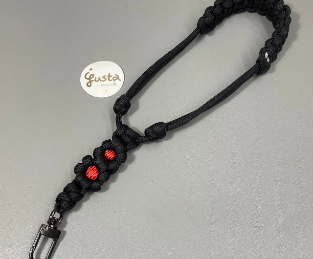 Gusta. Braiding】小花傘ロープ織り調節可能な携帯電話手首ストラップ