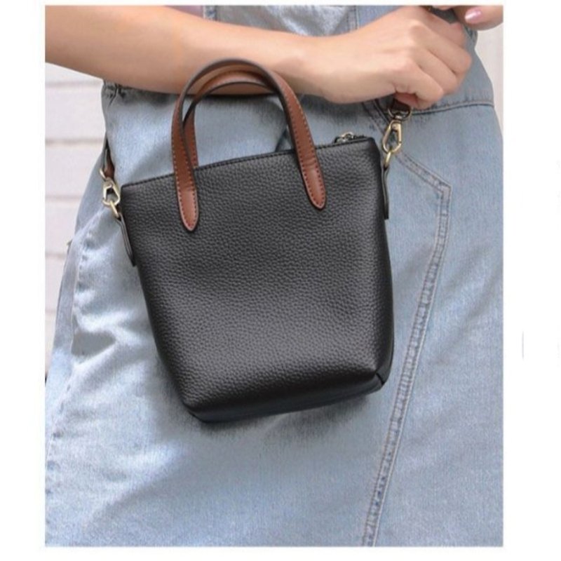 Handbag Messenger Bag Side Backpack Messenger Bag iPhone Mobile Phone Bag Birthday Custom Gift - Messenger Bags & Sling Bags - Genuine Leather Black