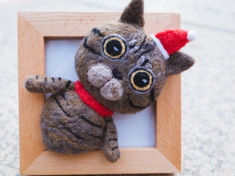 Wool felt cat ornaments - ของวางตกแต่ง - ขนแกะ 