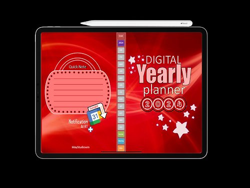 studiowin0871146299 Studiowin-Product 5-Business Yearly Planner 2024-Upgrade-Red
