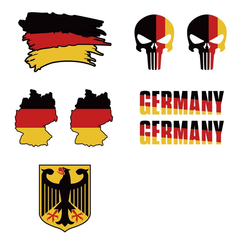 德國 骷髏頭 germany 老鷹 國旗 3M工程級 車貼 反光貼紙 MIT - 貼紙 - 防水材質 
