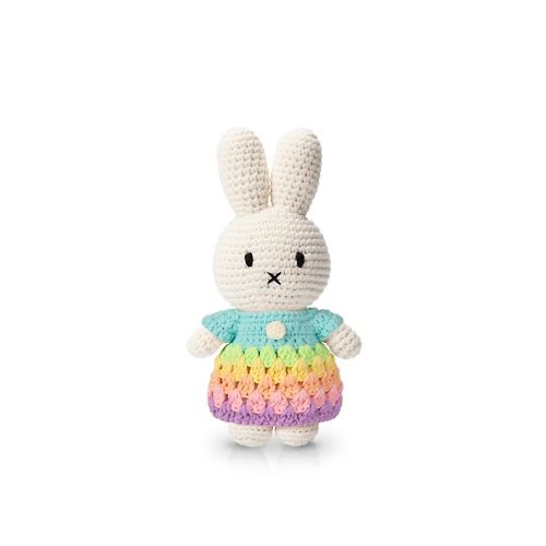 hellolittleshop Miffy 手工製米飛兔【柔和的彩虹連衣裙】