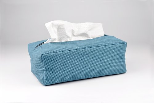 Thing.Is 形物識 抽取式面紙盒 簡約防水環保皮革衛生紙巾盒 藍色