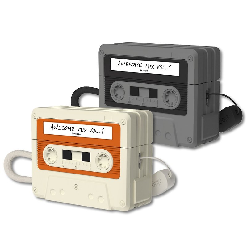 AirPods Pro 2 Retro Cassette Case (with Lanyard) - ที่เก็บหูฟัง - ซิลิคอน ขาว