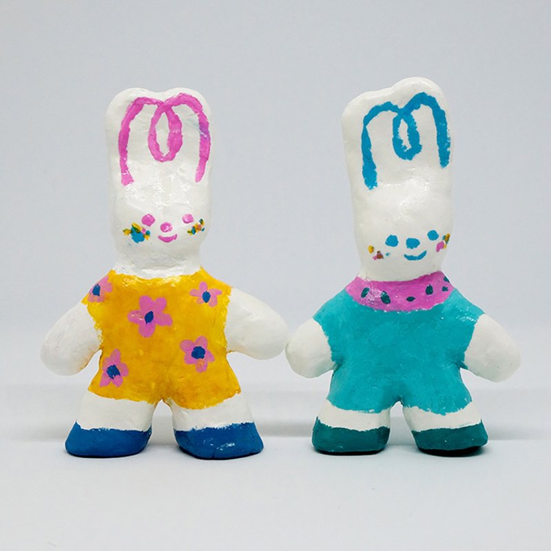 Shuku Clay Doll 獨一無二手工石塑黏土公仔 (連身裙款) - 公仔/玩偶 - 黏土 多色