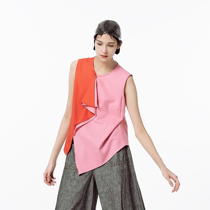 Warm streamlined sheer sleeveless top - Women's Vests - Cotton & Hemp Pink