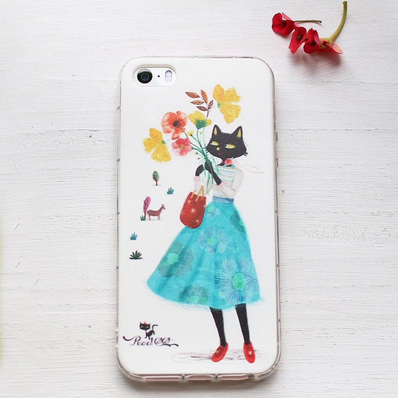 Spring & black Cat phone case _ iPhone, Samsung, HTC, LG, Sony I MissCatCat - Phone Cases - Silicone 
