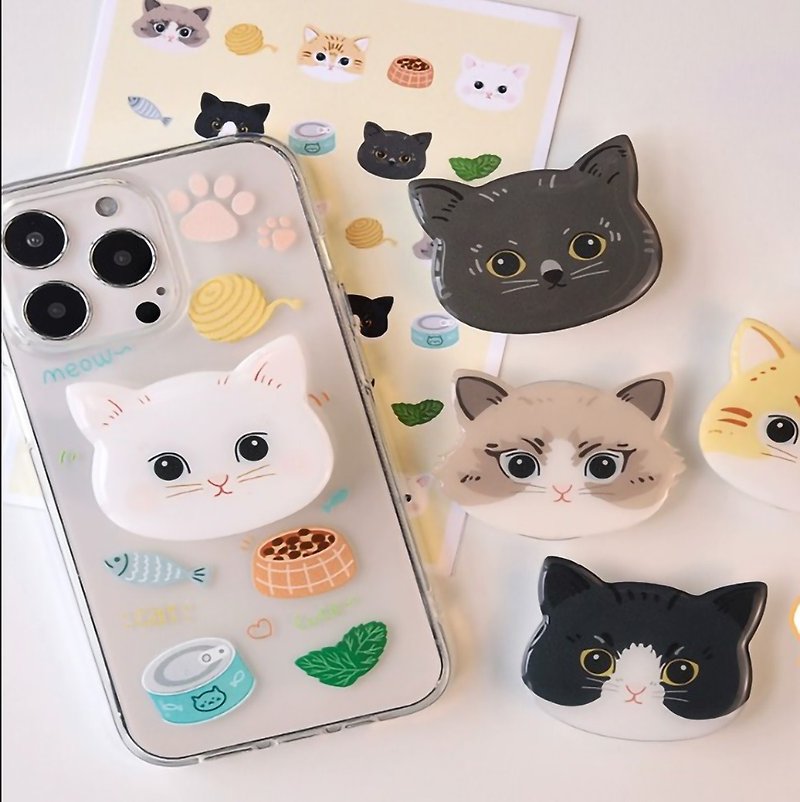 Plastic Phone Cases - Original Soft Shell Phone Case Airbag Bracket Cat Illustration Suitable for 12iphone11iphone13xr etc.