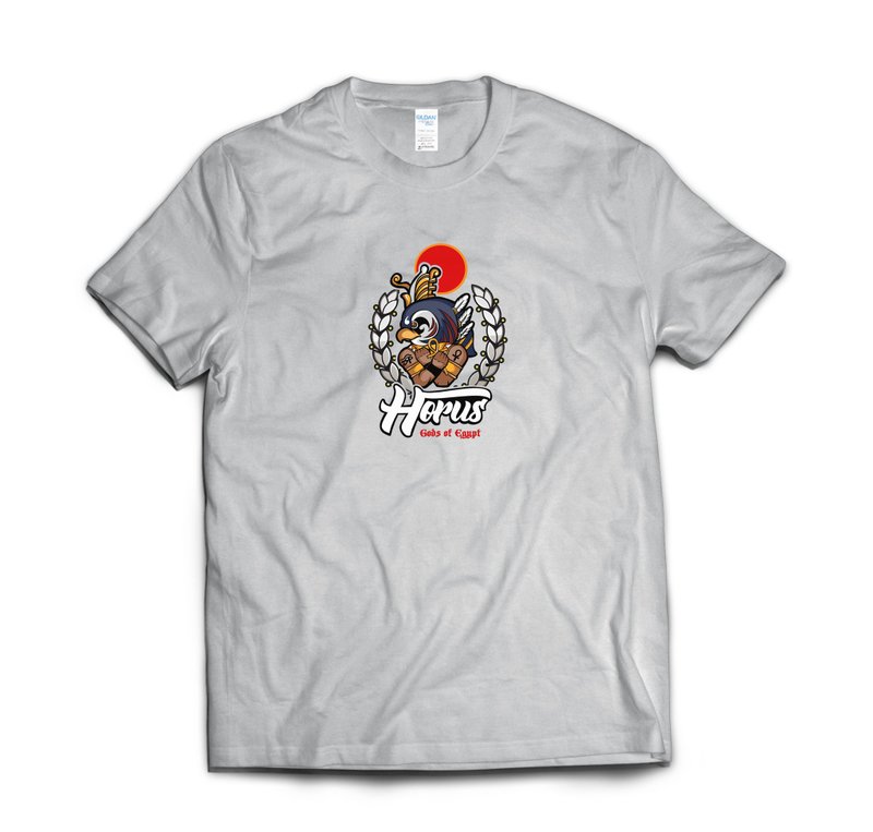太陽神荷魯斯-T-shirt 白/黑/灰/藏青 - 男 T 恤 - 棉．麻 多色