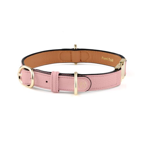 Light orders pink leather dog collar