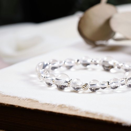 Hanhan Jewelry 白水晶 925銀 手鍊 天然礦石水晶