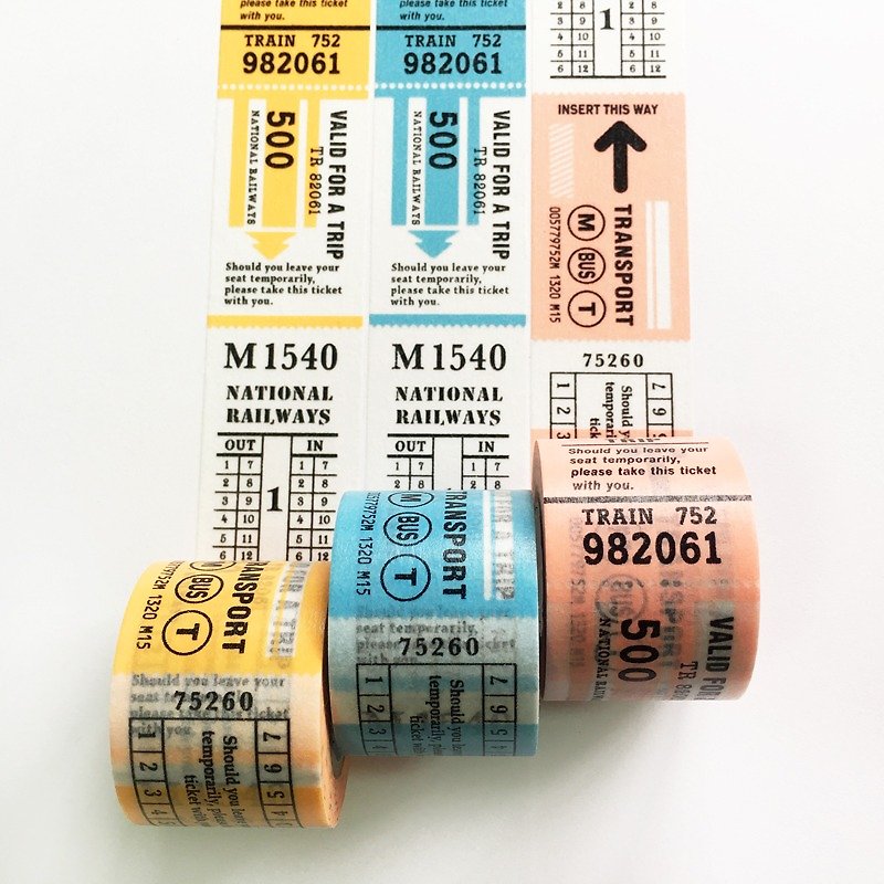 minmi0510 /トリップヒントのためにのみ - ヴィンテージチケット[3色/セット] - マスキングテープ - 紙 多色