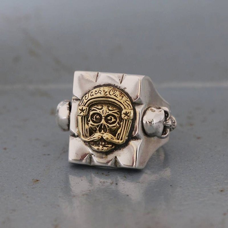 แหวน ฮิปสเตอร์ ไบค์เกอร์ นักขี่มอเตอร์ไซด์ กะโหลก วินเทจ แม็กซิกัน ทองเหลือง - แหวนทั่วไป - โลหะ สีทอง