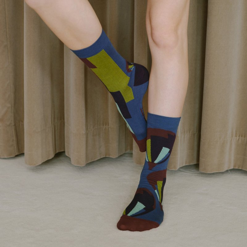 ダスク バルーン・dusk_balloon / organic cotton  /socks - 襪子 - 棉．麻 藍色