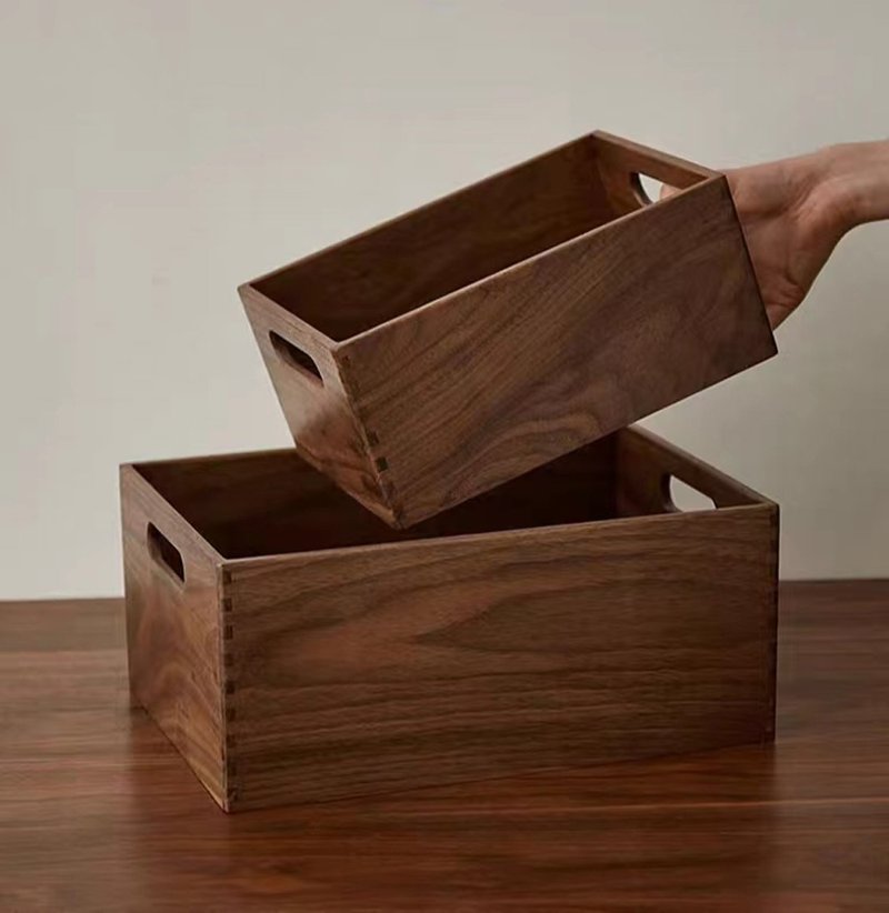 wooden storage box, walnut - Storage - Wood 