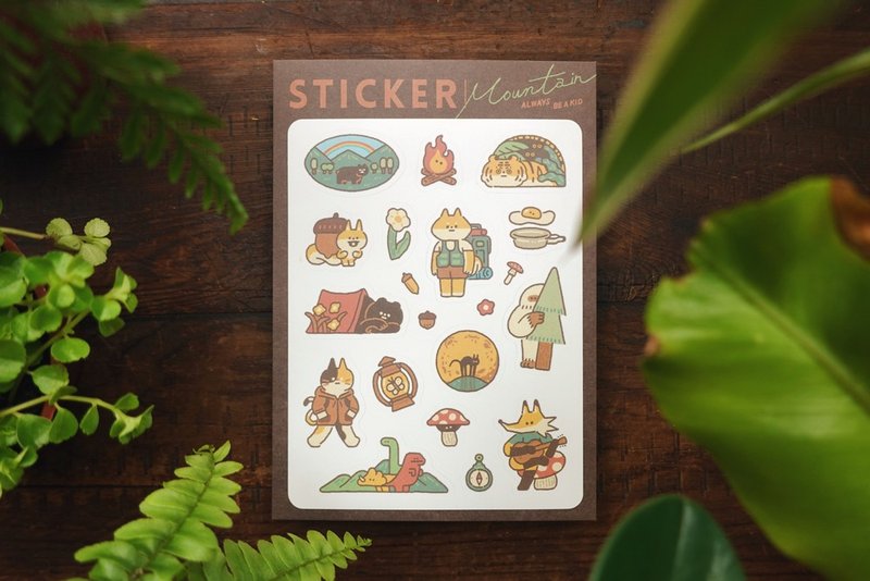 Furry Zoo Waterproof Picture Book Sticker-Mountain Series - สติกเกอร์ - กระดาษ สีเขียว