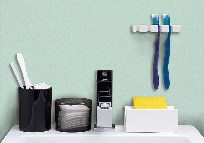 N型牙刷架及置物盒組  Toothbrush holder& Storage Bottles - 衛浴用品/浴室收納 - 壓克力 