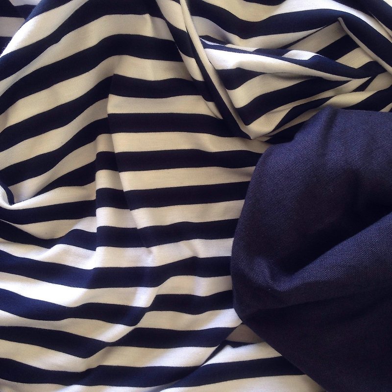 Hand made blue line striped shirt - เสื้อผู้หญิง - ผ้าฝ้าย/ผ้าลินิน สีน้ำเงิน