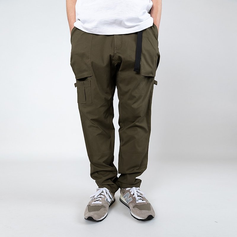 Multi-pocket adjustable waist loose micro-elastic cargo pants trousers - Men's Pants - Cotton & Hemp Multicolor