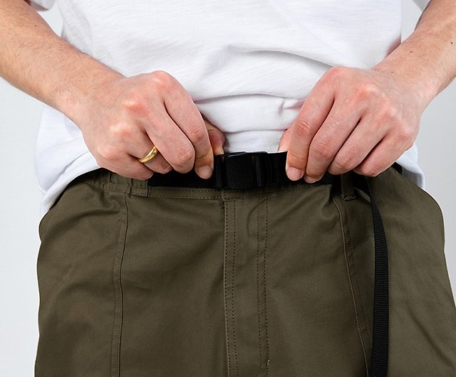Multi-pocket adjustable waist loose micro-elastic cargo pants 