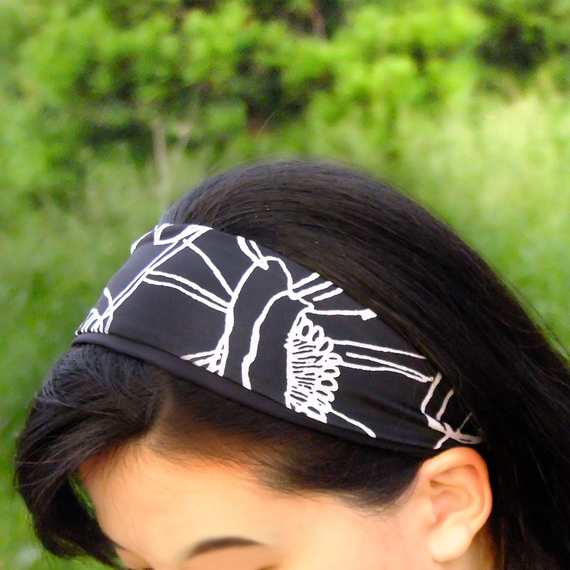【BLACK VINES】Lycra Cozy Stretch Headband - Hair Accessories - Polyester Black