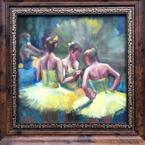F. Koising バレリーナ 油彩画 約40x50cm 木下孝則 作 油彩 『バレリーナ』 ｜骨董品買取 緑和堂