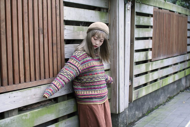 Back to Green:: Half-Small Chiang Mai Colorful Geometric Sweater // Sweater - Men's Sweaters - Cotton & Hemp 